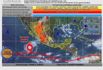 Prevé SMN tormentas muy fuertes para Sinaloa