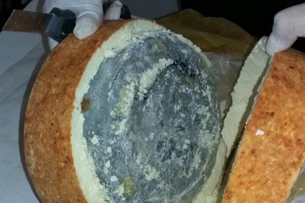 Policía federal localiza droga sintética entre piezas de queso