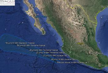 Huracán Dora se desplaza paralelo a costas de Colima y Jalisco