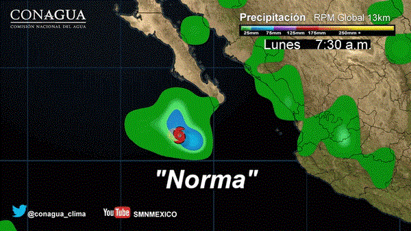 Norma generará lluvias en BCS, Sinaloa y Sonora