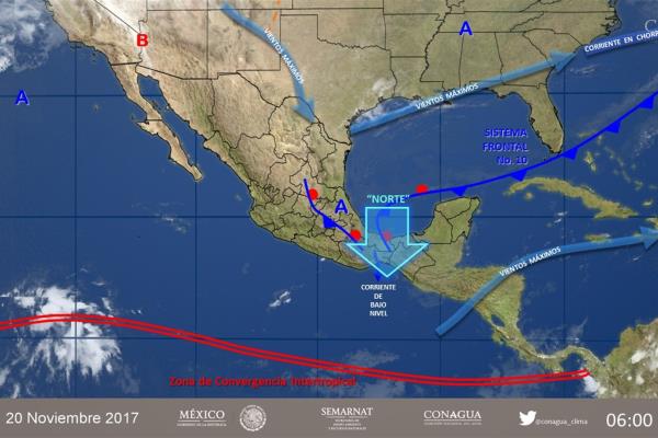 Sigue descenso de temperatura en gran parte del país