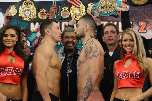 Golovkin y Martirosyan cumplen peso en California