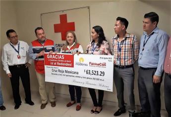 Cruz Roja recibe redondeo de Farmacias de la zona norte