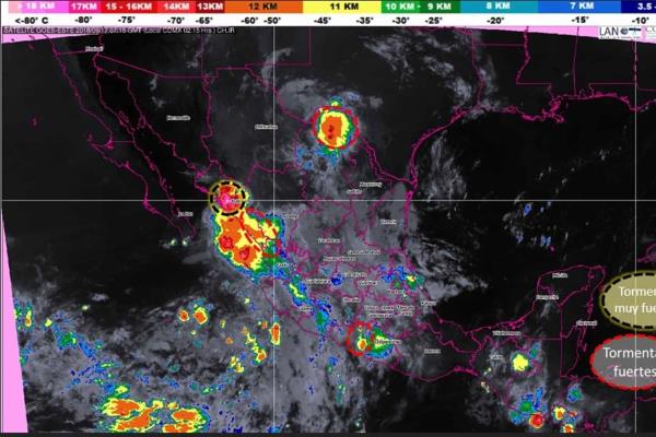 Lluvias y tormentas en el occidente, norte y noreste del país