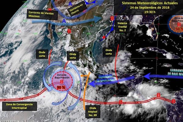 Cerrará septiembre con 2 ciclones en el Océano Pacífico: Conagua