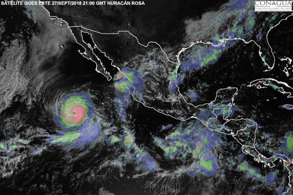 Lluvias intensas en Sinaloa por huracán Rosa
