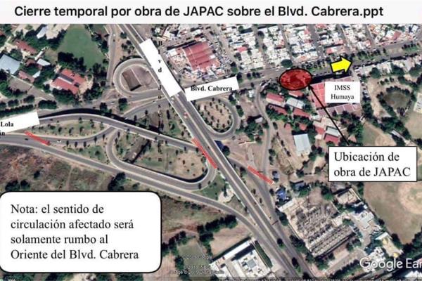 Cerrarán tramo del bulevar Enrique Cabrera en Culiacán