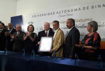 Otorga UAS reconocimiento póstumo a Jorge Fausto Medina Viedas