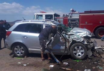 Aparatoso accidente en la México 15 deja a familia lesionada