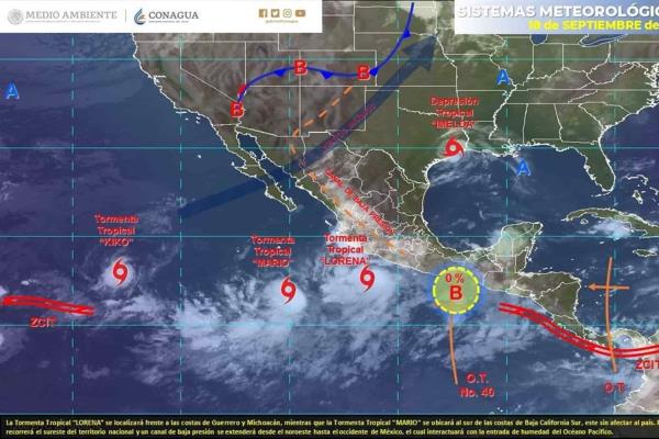 Canal de baja presión causará lluvias fuertes en Sinaloa
