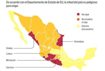 Estados Unidos amplía alerta de viaje en México