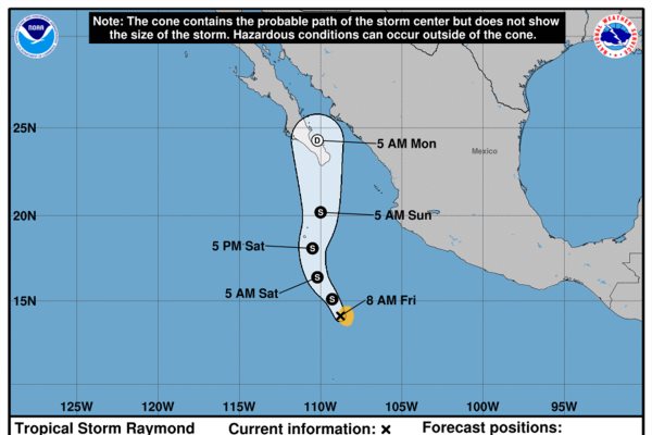 Se forma la tormenta tropical Raymond en el Pacífico