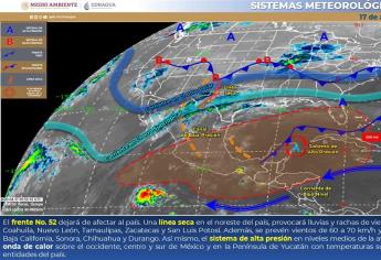 Pronostican entrada de los frentes fríos 53 y 54 en el norte de México