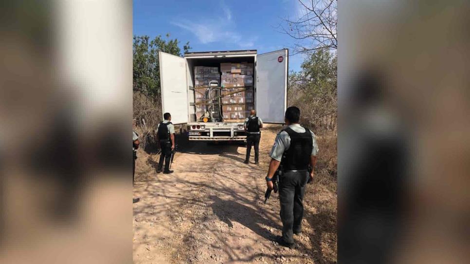 Guardia Nacional localiza camión con medicamentos despojado en Mazatlán