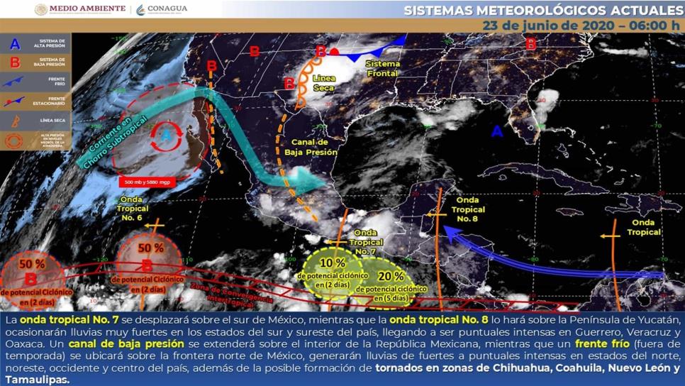 Lluvias aisladas y máximas de 45ºC, el clima de hoy para Sinaloa