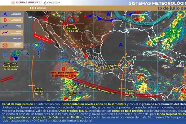 Pronostican calor y lluvias fuertes para hoy en Sinaloa