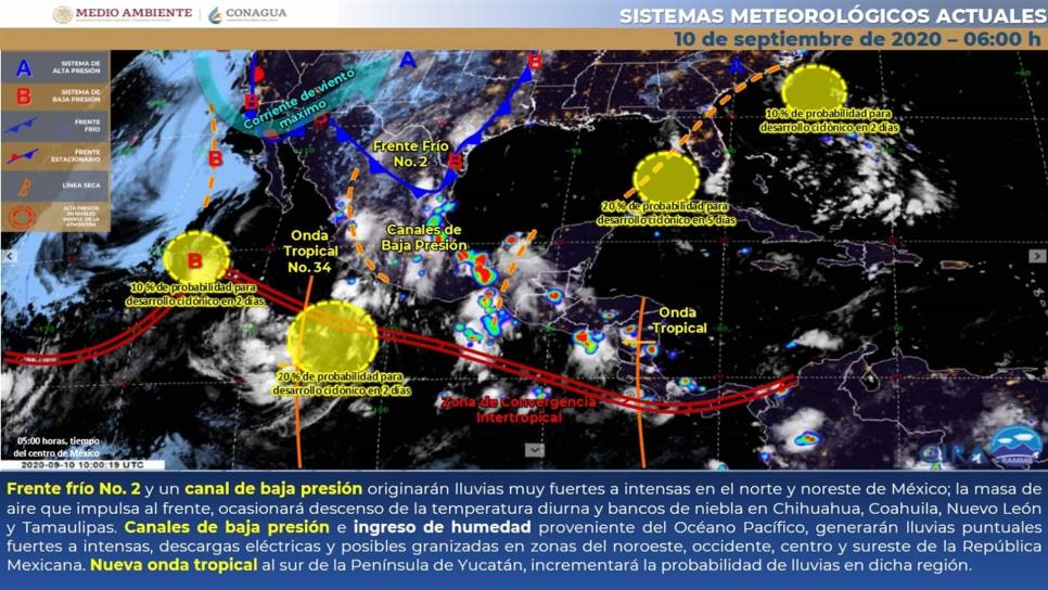 Se esperan lluvias intensas en el sur de Sinaloa