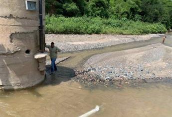 Creciente de arroyo se lleva tubería de la Japamch y deja sin agua al Centro de Choix