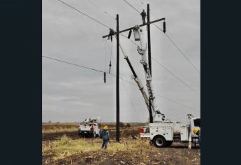 Restablece CFE servicio de energía afectado en el sur de Sinaloa