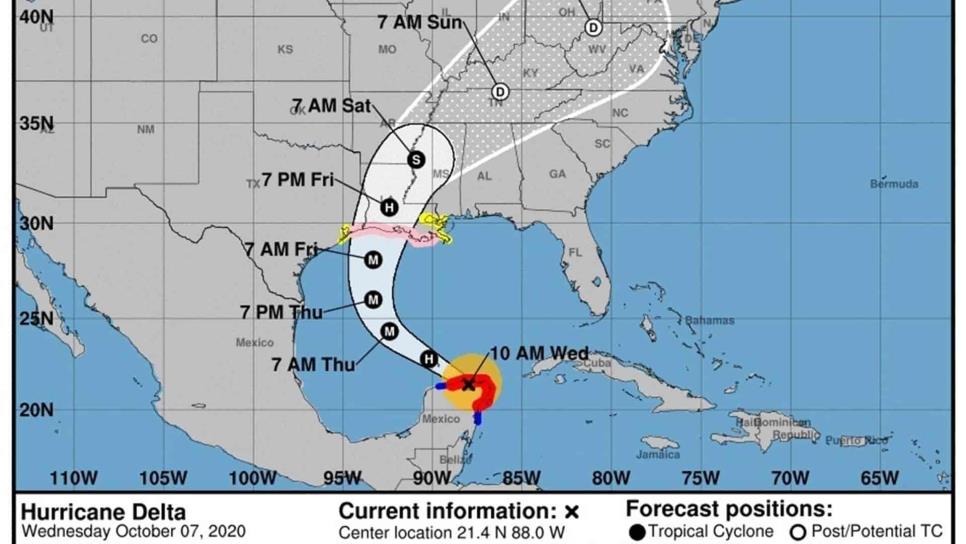 Delta recobra fuerzas sobre el Golfo de México camino de Louisiana