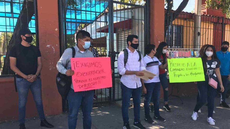 Alumnos de Derecho de la UAS exigen exoneración de colegiatura