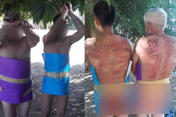 Exhiben desnudos a dos hombres en Guasave; los señalan de chapulines”