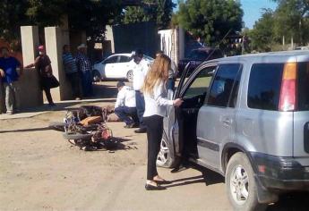 Accidente deja un motociclista lesionado en La Escalera, Guasave