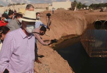 Quirino supervisa trabajos del Dren San Joachín en Guasave