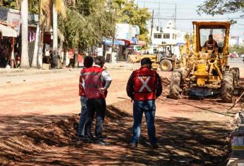 Avanzan trabajos de sustitución de losas con concreto en Los Mochis