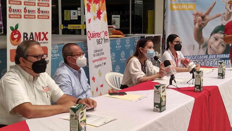 Banco de Alimentos invita a donar litros de leche en Mazatlán