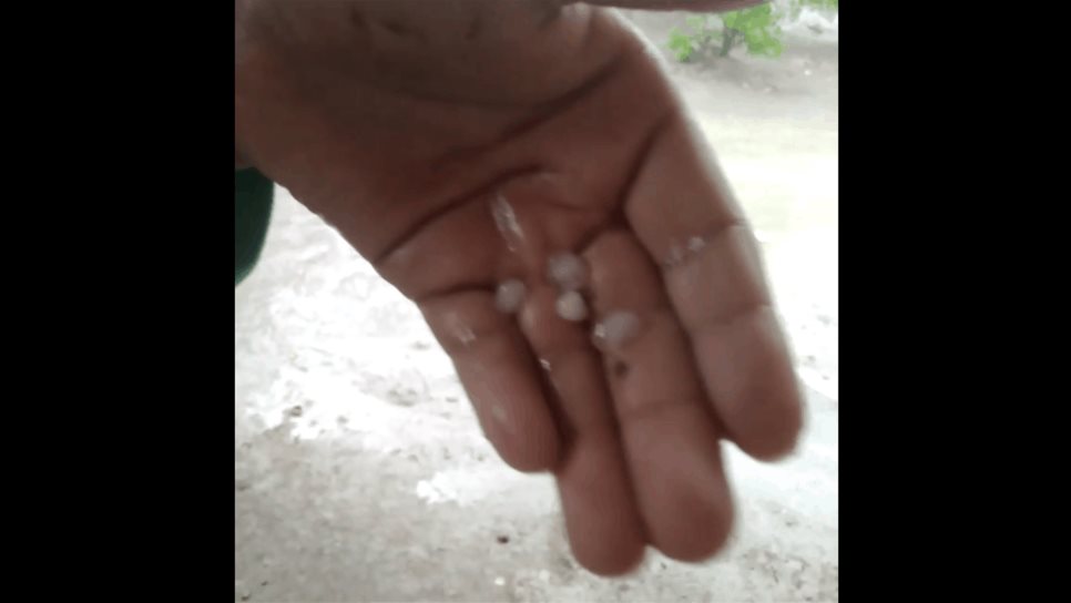 Cae granizo en Tesila, El Fuerte