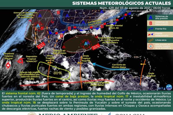 Pronostican lluvias en 11 municipios de Sinaloa