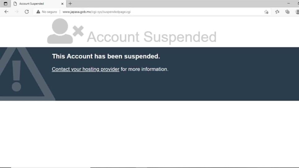 Suspendida temporalmente la página de pagos en línea de JAPASA