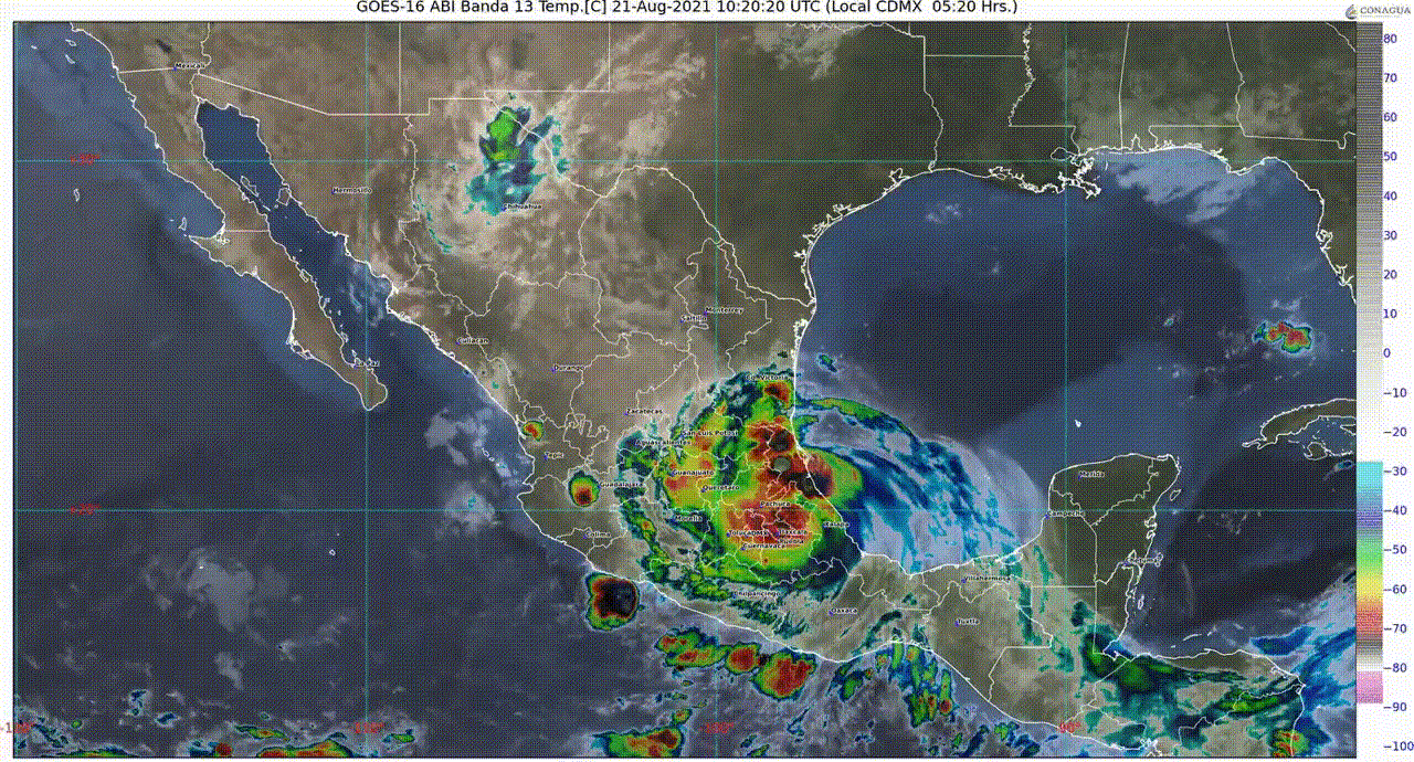 Huracán Grace provoca lluvias intensas en 16 estados de México Huracán Grace provoca lluvias intensas en 16 estados de México