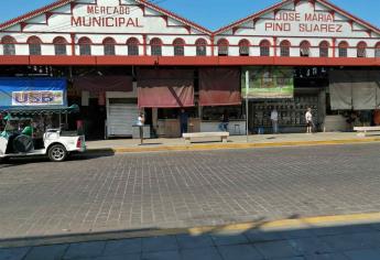 Por lluvias e inundaciones, sigue cerrado el mercado Pino Suárez en Mazatlán