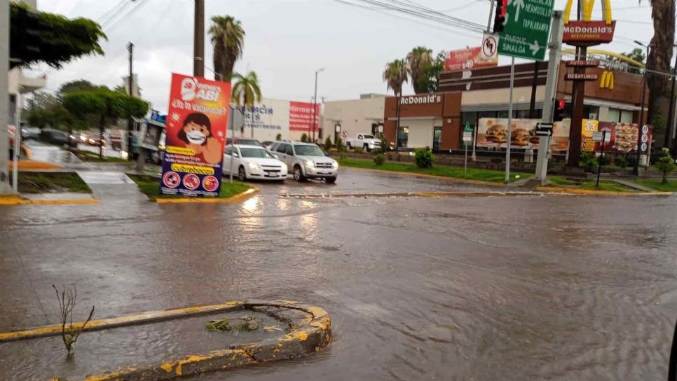 Tormenta eléctrica derriba árboles y causa  inundaciones de 50 mm en calles de Los Mochis