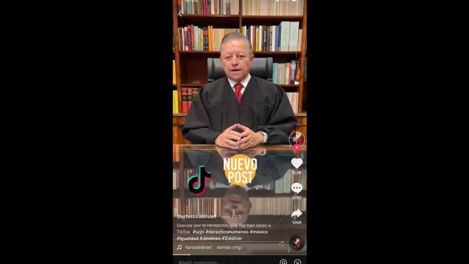 Ministro Presidente de la Suprema Corte abre TikTok para informar a los jóvenes