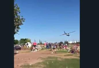 Sobrevuelo de avionetas en panteón de Los Mochis pone en riesgo a familias