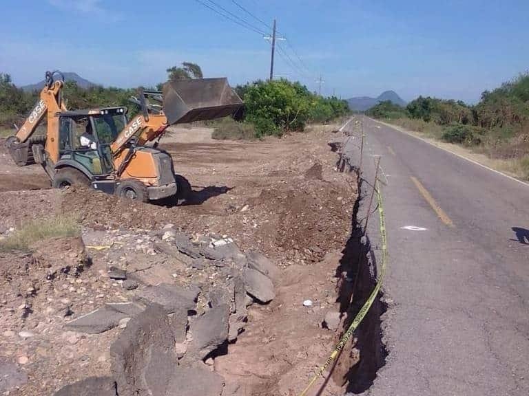 Reparan tramo de carretera Aguaverde - El Caimanero de manera provisional