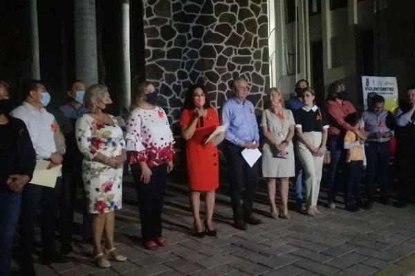 Ayuntamiento de Ahome se pinta naranja en contra de la violencia contra la mujer