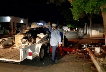 Refuerzan trabajos nocturnos de recolección de basura en Ahome