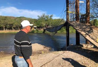 Con una varilla sostenían el puente del Venadario en El Fuerte