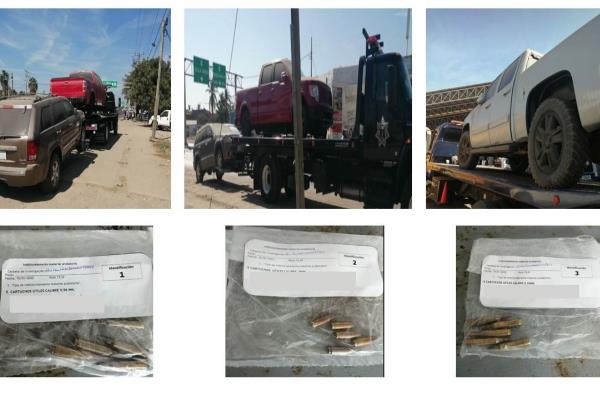 Abandonan tres camionetas blindadas en Mazatlán