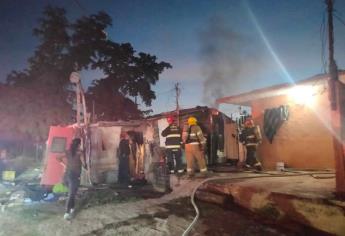 Se incendia casa de lámina en la colonia El Pípila, en Culiacán