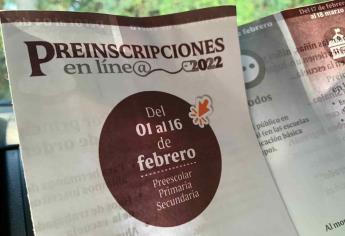 Del 1 al 16 de febrero son las preinscripciones de preescolar, primaria y secundaria en Sinaloa