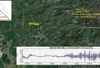 Se registra sismo 3.7 grados al noroeste de Culiacán