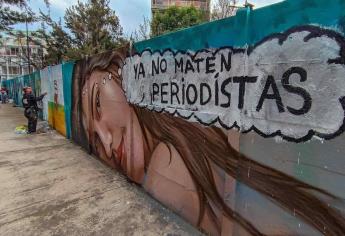 Pintan mural en México pidiendo justicia por los seis periodistas asesinados