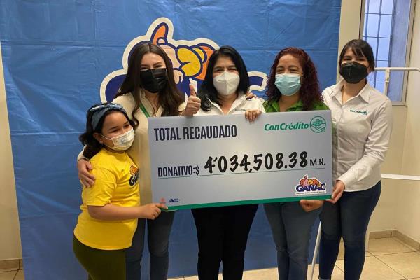 Ganac recibe donación de 4 mdp para quimioterapias a niños con cáncer