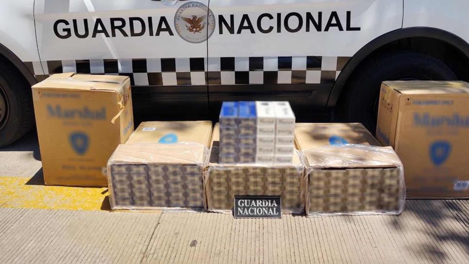 Guardia Nacional asegura 50 mil cigarros con alerta sanitaria, en Culiacán