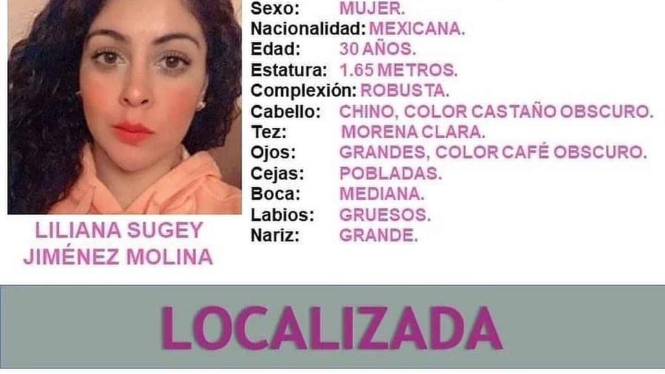 Localizan con vida a Liliana Sugey